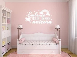 Fantasy "Embrace your inner unicorn" Wall Sticker, Decal, Modern, Vinyl Sticker - Picture 1 of 4