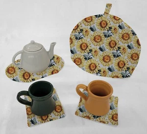 Harvest Sunflowers Tea Pot Cozy & Coaster Set - Picture 1 of 4