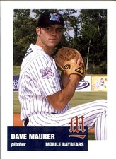 1999 Mobile Baybears Team Issue #23 Dave Maurer Minneapolis Minnesota MN Card