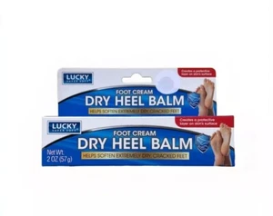 Lucky DRY HEEL BALM FOOT CREAM Repairs Extremely DRY CRACKED Feet Skin 2oz-1Pack - Picture 1 of 3