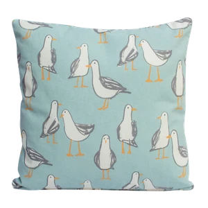 Duck Egg Seagull Cushion. Double Sided. Nautical Marine Seaside. 17x17" Square. - Picture 1 of 2