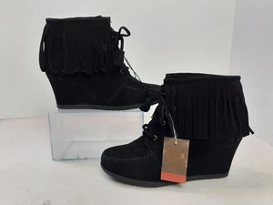 Route 66 Women's Boot Jackson Black #30481 Size 8 Ankle Booties Faux Suede NWT - Picture 1 of 14