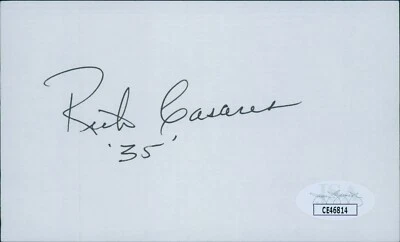 Rick Casares Chicago Bears Signed 3x5 Index Card JSA Authenticated - Image 1 of 2