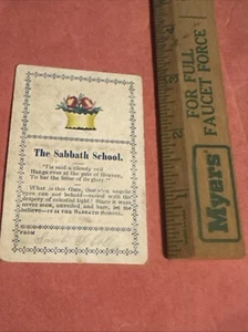 Tarjeta comercial religiosa de la Escuela Sabática - Imagen 1 de 2