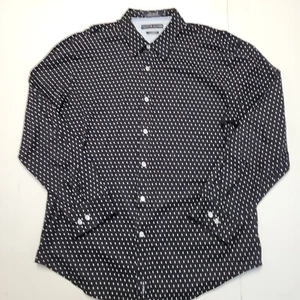 TOMMY HILFIGER Casual Shirt Men XL X-LARGE Black POLKA DOT Mercerized Cotton - Picture 1 of 5