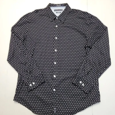 TOMMY HILFIGER Casual Shirt Men XL X-LARGE Black POLKA DOT Mercerized Cotton - Image 1 of 4