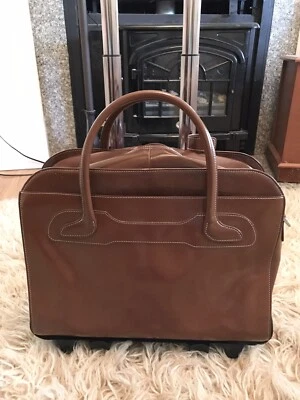 Mc Klein Willowbrook лакированная кожа коричневый ноутбук перевозчик выдвижная ручка $220 - Изображение 1 из 4