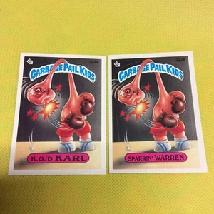 Garbage Pail Kids 1987 K.O.'D Karl #322a y Sparrin Warren #322b Topps ¡COMO NUEVO!! - Imagen 1 de 8