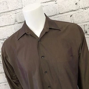 Etienne Aigner Men's Button Front Dress Shirt Size 16 32/33 *broken button* - Picture 1 of 6