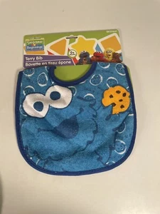 Sesame Street - Cookie Monster - Terry Baby Bib - Blue - 0+ Months - Picture 1 of 4