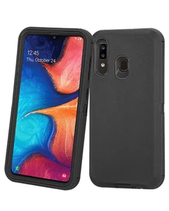 Shockproof Rugged Hybrid Hard Case Cover For Samsung Galaxy A20 - Picture 1 of 49