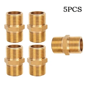 Brass Pipe Hex Nipple Fit 1/4 Male Thread Quick Adapter Coupler Connector - Picture 1 of 11