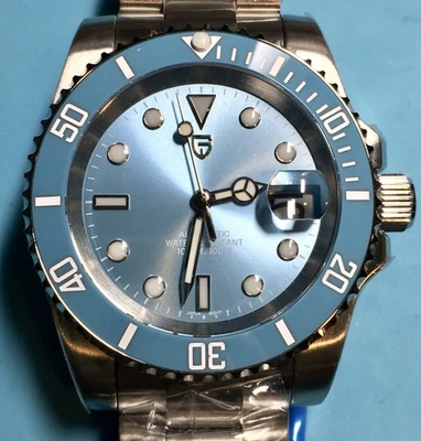 PAGANI DESIGN 40MM SUB DIVER WATER GHOST SKY BLUE DIAL BEZEL SEIKO NH35A AUTO - Image 1 of 4