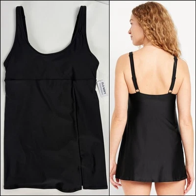 Swim Dress S Year-Round Indoor Swimming High Coverage Swimsuit One-Piece Tankini - Image 1 of 4