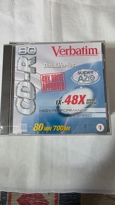  Verbatim DataLifePlus CD-R 80 Super AZO 48X 700MB 80min 12 PACK - Image 1 of 3