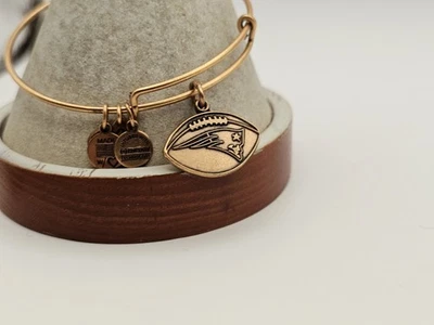 Alex and Ani New England Patriots Football Satin Gold Charm Bangle Bracelet ✨️💕 - Image 1 of 4