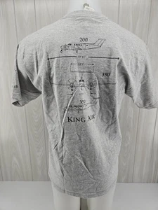 Camiseta gris CAE SimuFlite King Air Airplane 200 350 talla grande - Imagen 1 de 11
