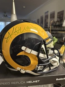 Kurt Warner Signed Los Angeles Rams Full Size Riddell Replica Helmet Beckett - Picture 1 of 3