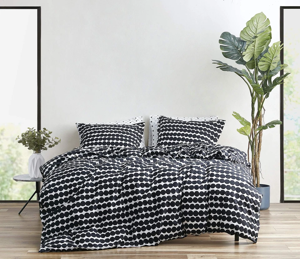 Marimekko Rasymatto Black Cotton Duvet Cover Set Full/queenushsfn11503993