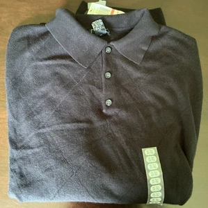 Dockers 3XLT / 3XGL Super Soft Long Sleeve Black 3 Button Collared Sweater NWT - Picture 1 of 7