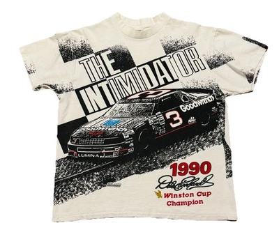 Camisa de carreras Dale Earnhardt Winston 1990 vintage talla Camiseta de carreras a cuadros L AOP Foto 1 de 4