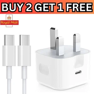 20W PD Fast Charger for Apple iPad 11th Gen 2025 A16 USB-C Plug & Cable/lead - Picture 1 of 12