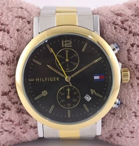 Tommy Hilfiger Men Chronograph Black Dial "Date" Excellent Working Wristwatch - Picture 1 of 8
