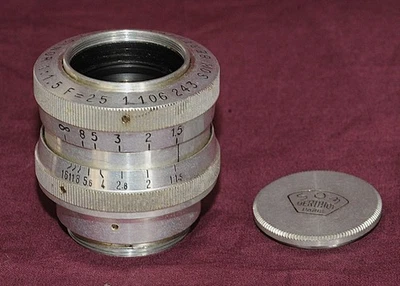 OBJECTIF SOM BERTHIOT PARIS CINOR 1,5/25 MM MONTURE C - Photo 1/4