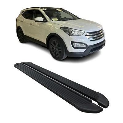 Barras Nerf estriberas escalón lateral para Hyundai Santa Fe 2013-2018 negras 2 piezas Foto 1 de 4
