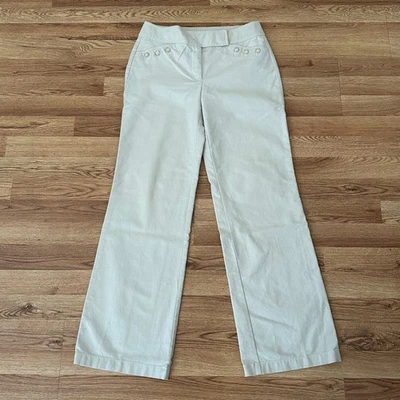Pantalones beige de pierna ancha talla 2 de Ann Taylor Signature Fit para mujer Foto 1 de 4