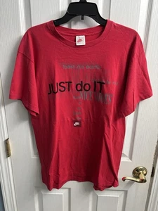 Vintage Nike Shirt 1980s Red Just Do It Men’s Size Large Single Stitch - Picture 1 of 6
