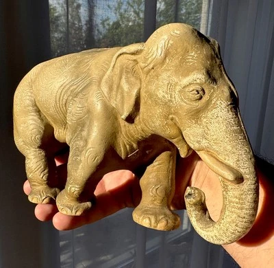 Ancien et rare poupée en caoutchouc jouet décor éléphant grand animal doll - Photo 1/4