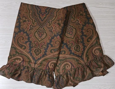 Ralph Lauren Paisley Brianna Two European Ruffled Pillow Shams Pair Lot - Image 1 of 4