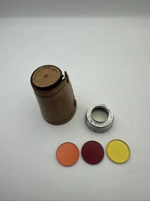 Bolsey Series V 24mm Filter Kit w/ Holder & Leather Case Red Yellow Orange - Image 1 of 4