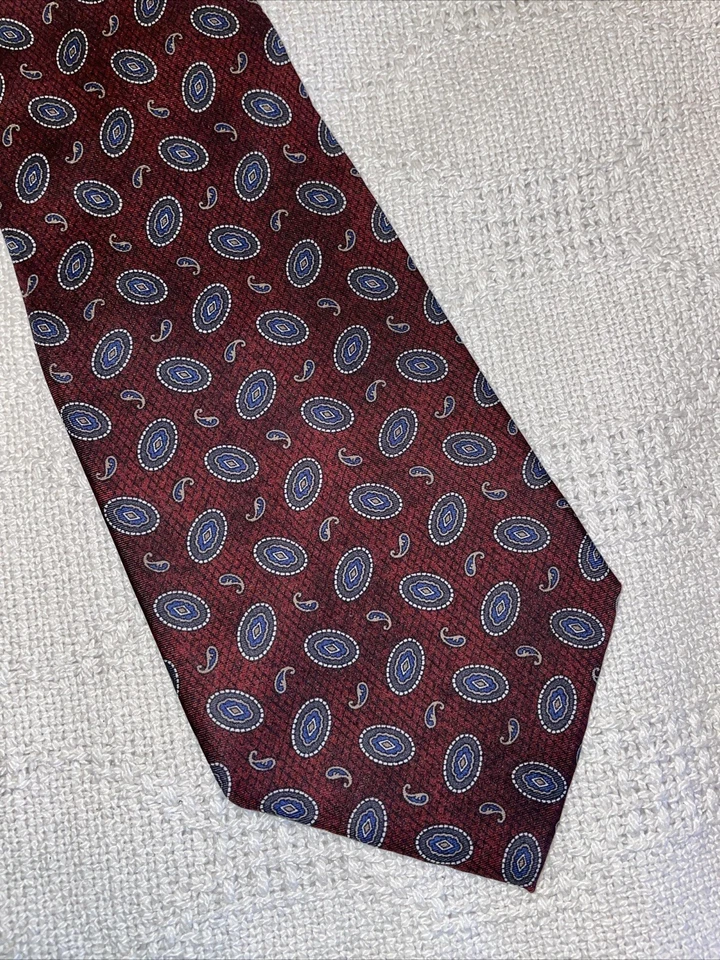 "Corbata de vestir Mikael York para hombre talla 56"" roja geométrica negocios formal ciudad" Foto 1 de 4