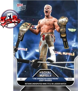 The American Nightmare Cody Rhodes 2025 WWE TOPPS NOW #17 Royal Rumble - Foto 1 di 1