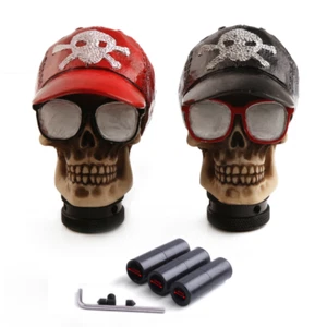 Universal Skull Skeleton Head Manual Gear Stick Shift Knob Shifter Lever Handle - Picture 1 of 9