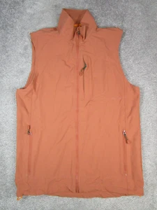 Orvis Vest Mens Small Orange Hiking Full Zip - Picture 1 of 8