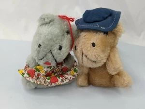 Russ Hippo Plush 4 Inch Nutshells Gray Tan 1977 Stuffed Animal Toy - Picture 1 of 7