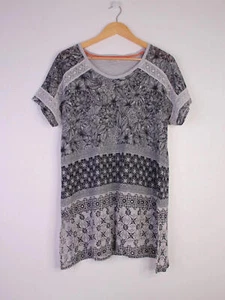 Womens White Stuff Grey Short Sleeve 100% Linen Tunic Top Size UK 16 - Picture 1 of 9