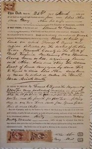 1864 Atto durante la guerra civile Hancock WV con 3 francobolli George Washington RARO 16"x13" - Foto 1 di 11