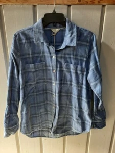 Lucky Brand Blue Plaid Corduroy Button Down Shirt Size L NWT - Picture 1 of 6