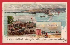 SWANAGE. LOVELY CHROMO ART BY FRANK RICHARDS pu c 1905 - Picture 1 of 1