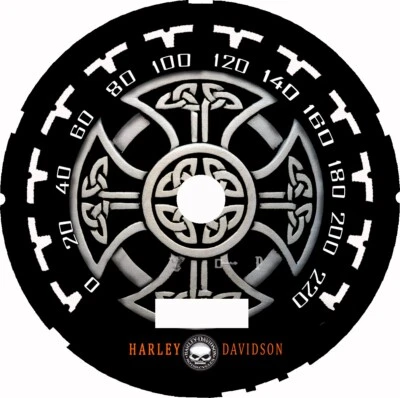 Placa frontal personalizada Harley Davidson Fat Boy 1997-2003 velocímetro MPH - Imagem 1 de 4