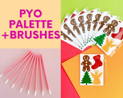 10/25/50/100 con pinceles pinta tu propia paleta de glaseado de galletas PYO - Navidad Foto 1 de 4