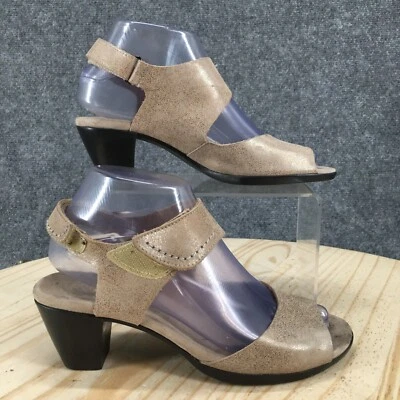 Munro Sandals Womens 7 M Fabiana Strappy Heels Slip On Beige Leather Open Toe - Image 1 of 4
