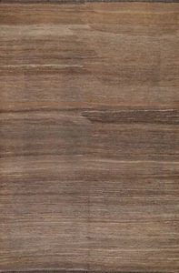 Reversible Kilim Tribal Brown Area Rug Nature Dye Hand-woven Wool Carpet 5x7 ft - Picture 1 of 9