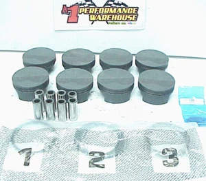 8 NEW Mahle #930227965 Flat Top Pistons 4.066 Bore CH 1.1215 for LS Engine P125 - Picture 1 of 11