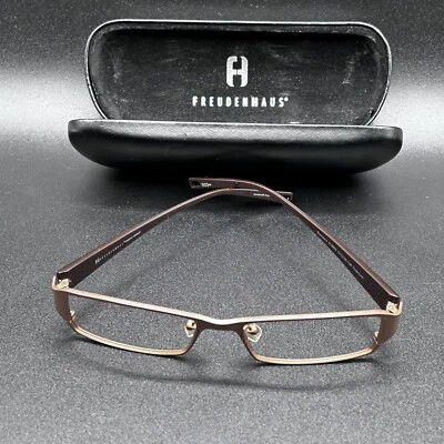 Armação de óculos Freudenhaus Sanders titânio marrom Alemanha 51-16-135 em excelente estado usado - Imagem 1 de 4