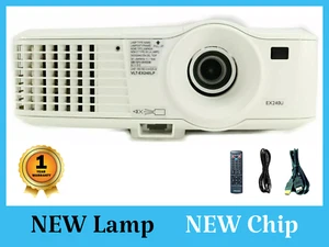 NEW Lamp - NEW Chip Mitsubishi EX240U DLP Projector Conference Room HD HDMI - Picture 1 of 6